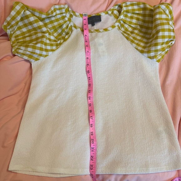 Anthropologie Sundays in Brooklyn Gingham Puff Sleeve Top - Women’s Medium - Picture 8 of 9